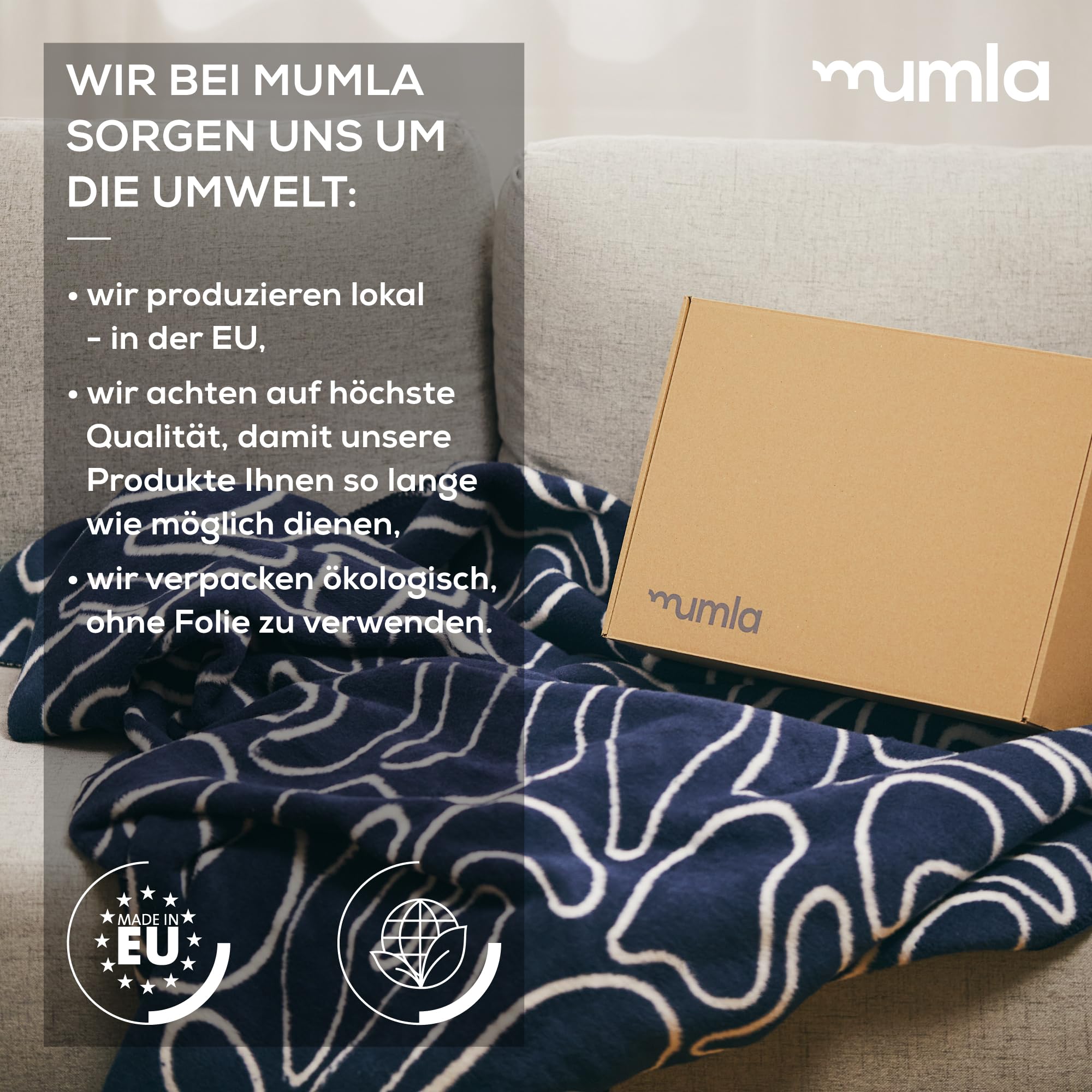 MUMLA - Kuscheldecke 150x200 cm, warm, beidseitig verwendbar, hochwertiger Stoff, orange-lila mit Blumen, Schlafzimmer- und Wohnzimmerdekoration