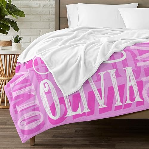 Miniatura 10 de Manta personalizada con nombre, manta de bebé personalizada con palabras de letras, manta de franela de felpa suave para bebés, niños, adultos,