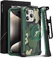 Vista 8 de MOTIVE Funda diseñada para iPhone 15 con clip para cinturón, funda magnética compatible con Magsafe, resistente y protección de grado militar