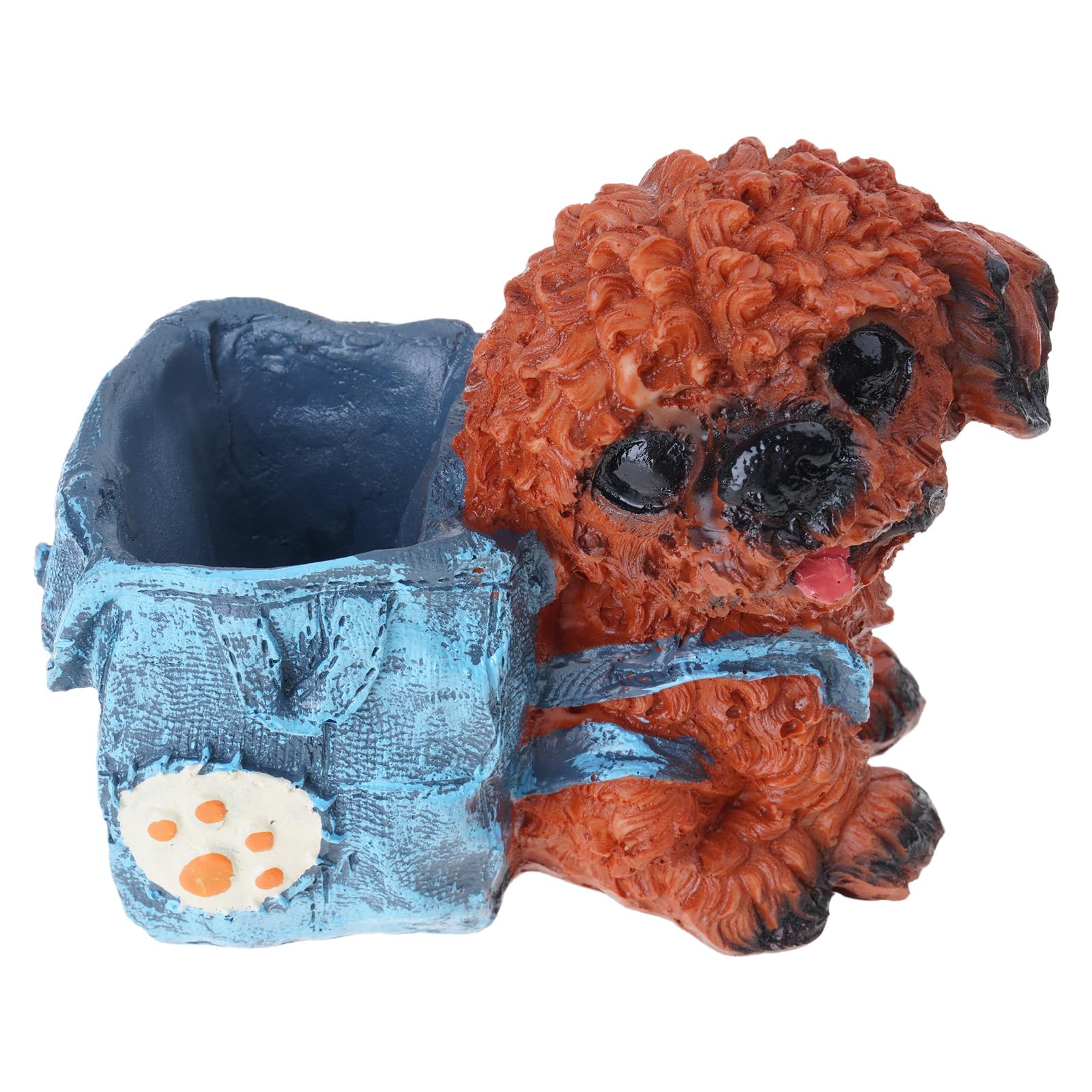 Nucelit Dog Shape Pen Organizers Decorative Resin Pencil Cup Pen Container Makeup Brush Organizers Desk Decoration Dog Themed Desk Accessory