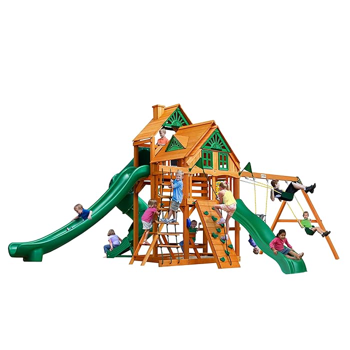 Buy Gorilla Playsets 010059AP Great Skye II Treehouse Wood Swing Set