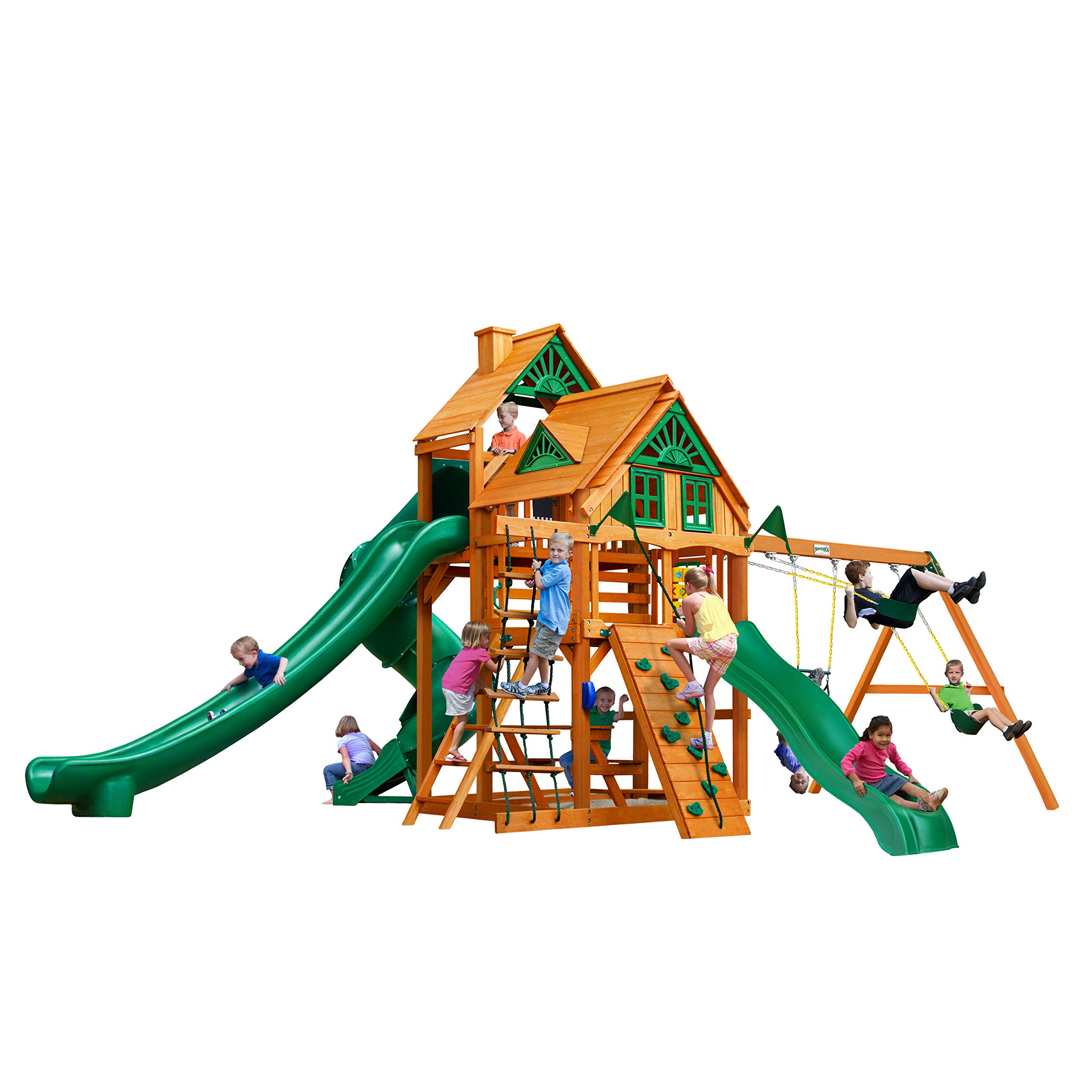 Buy Gorilla Playsets 010059AP Great Skye II Treehouse Wood Swing Set