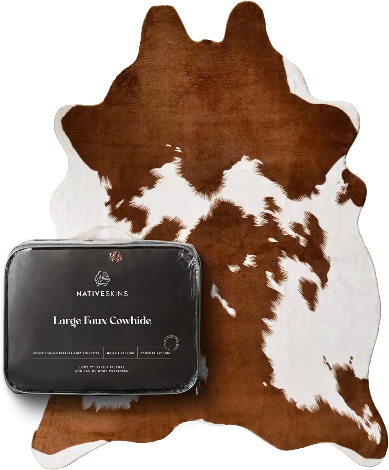NativeSkins Faux Cowhide Rug (4.3ft x 5.7ft) Cow Print