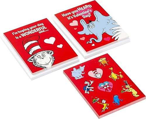 Miniatura 10 de Hallmark Tarjetas de San Valentín y calcomanías para la escuela de niños, cachorros y gatitos (24 aulas de San Valentín con sobres)