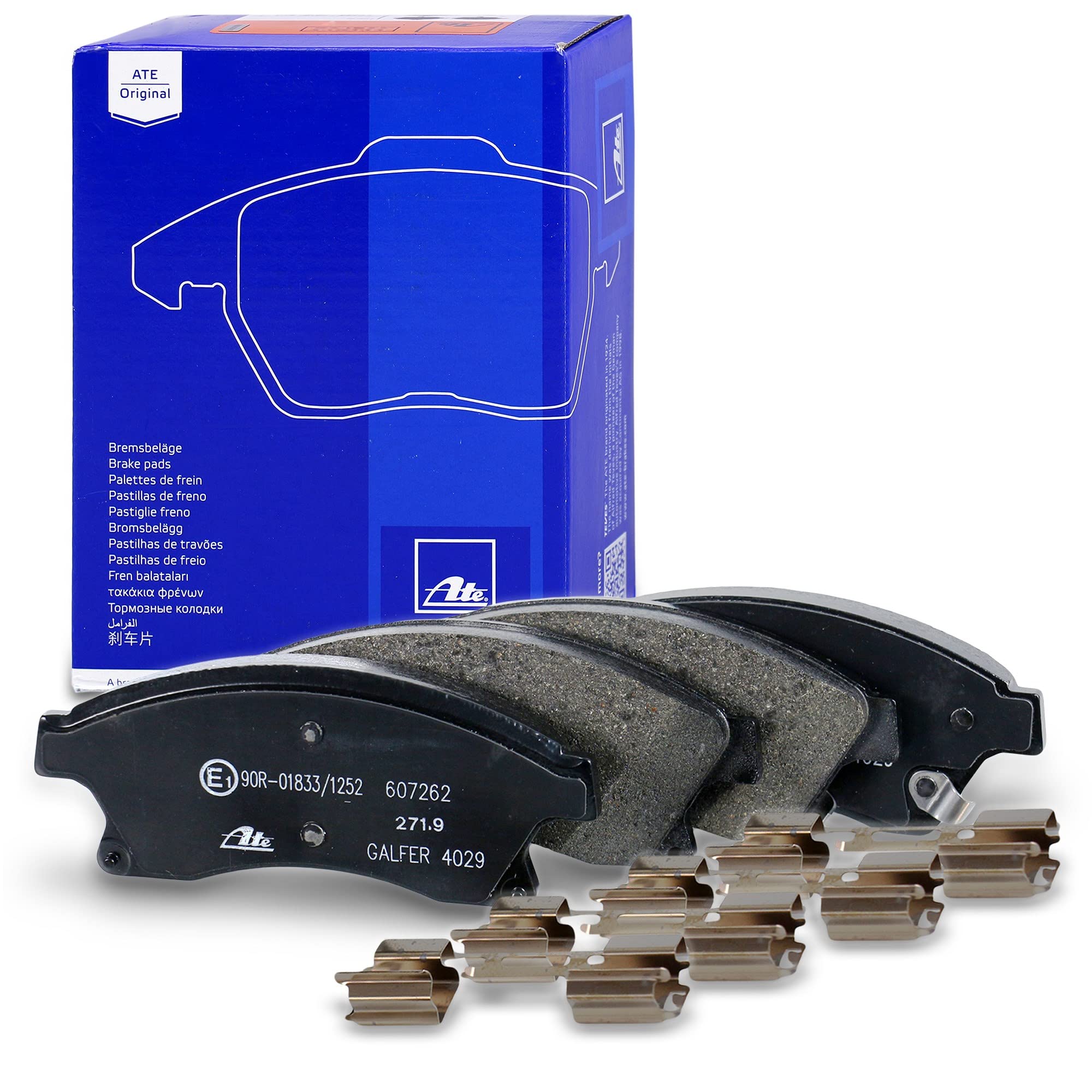 ATE Set di freni + dischi freno anteriori ¯ 276 mm ventilati + posteriori ¯ 268 mm pieni e pastiglie freno anteriori + posteriori Compatibile con CHEVROLET AVEO (T300), CRUZE, OPEL ASTRA J