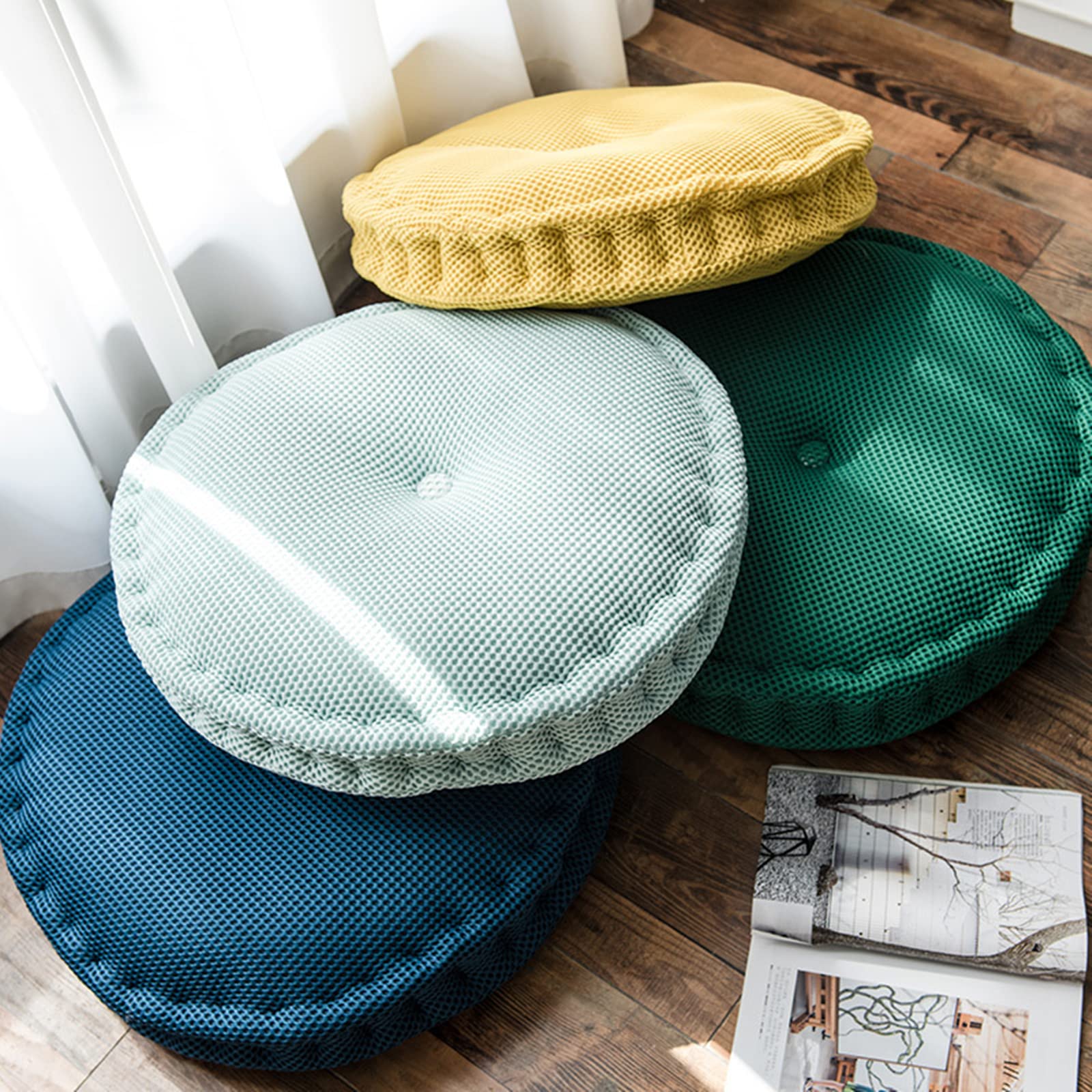 Cojín cuadrado verde oscuro para sofá, silla, suelo, grande, 45 x 45 cm, para el hogar, comedor, oficina, viajes, almohada cómoda y de apoyo
