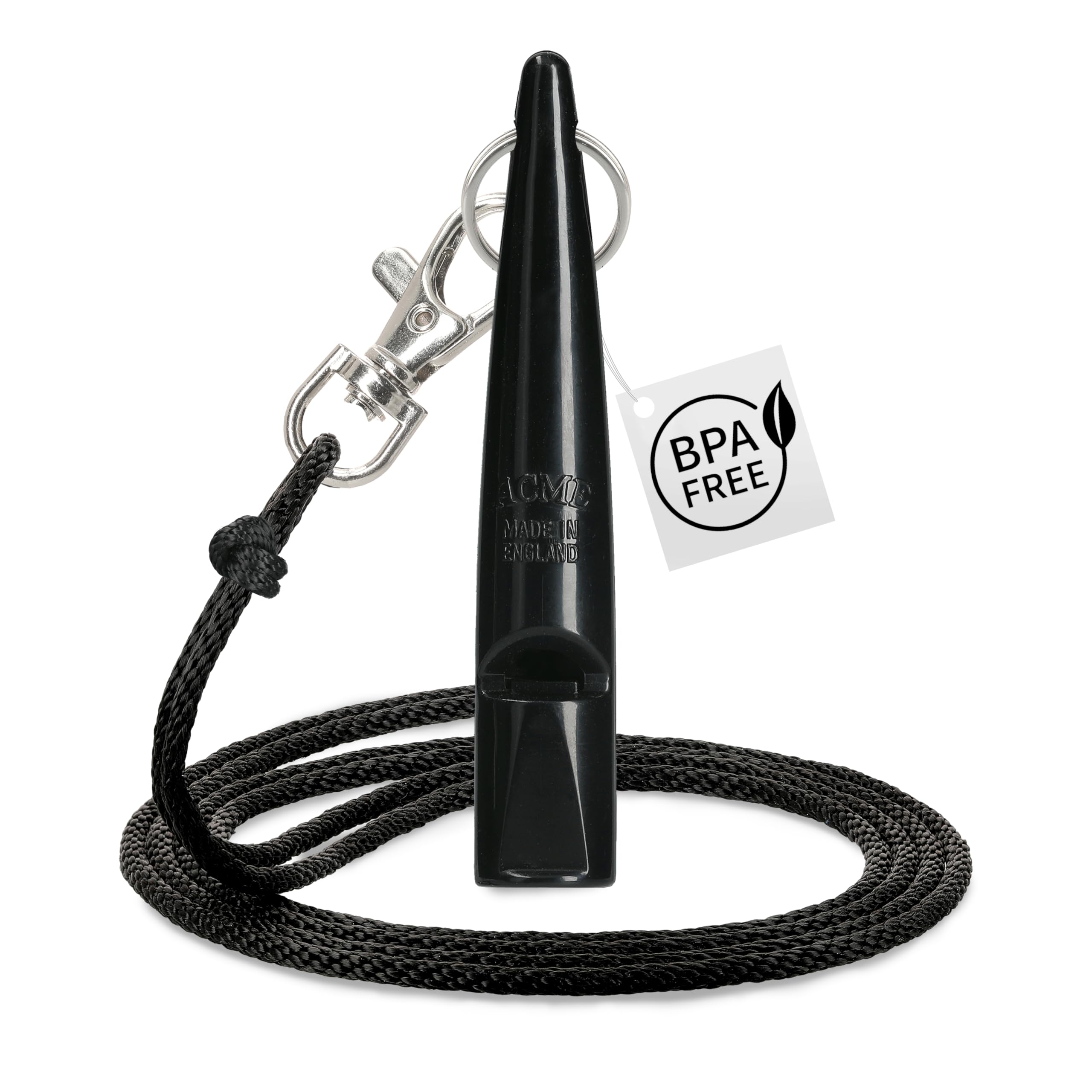 ACME Sifflet pour chien n° 211,5 avec bande de sifflet | En lot de 2 | 2 sifflets avec 2 bandes | Idéal pour le rappel – Fort et longue portée (noir + orange DG )