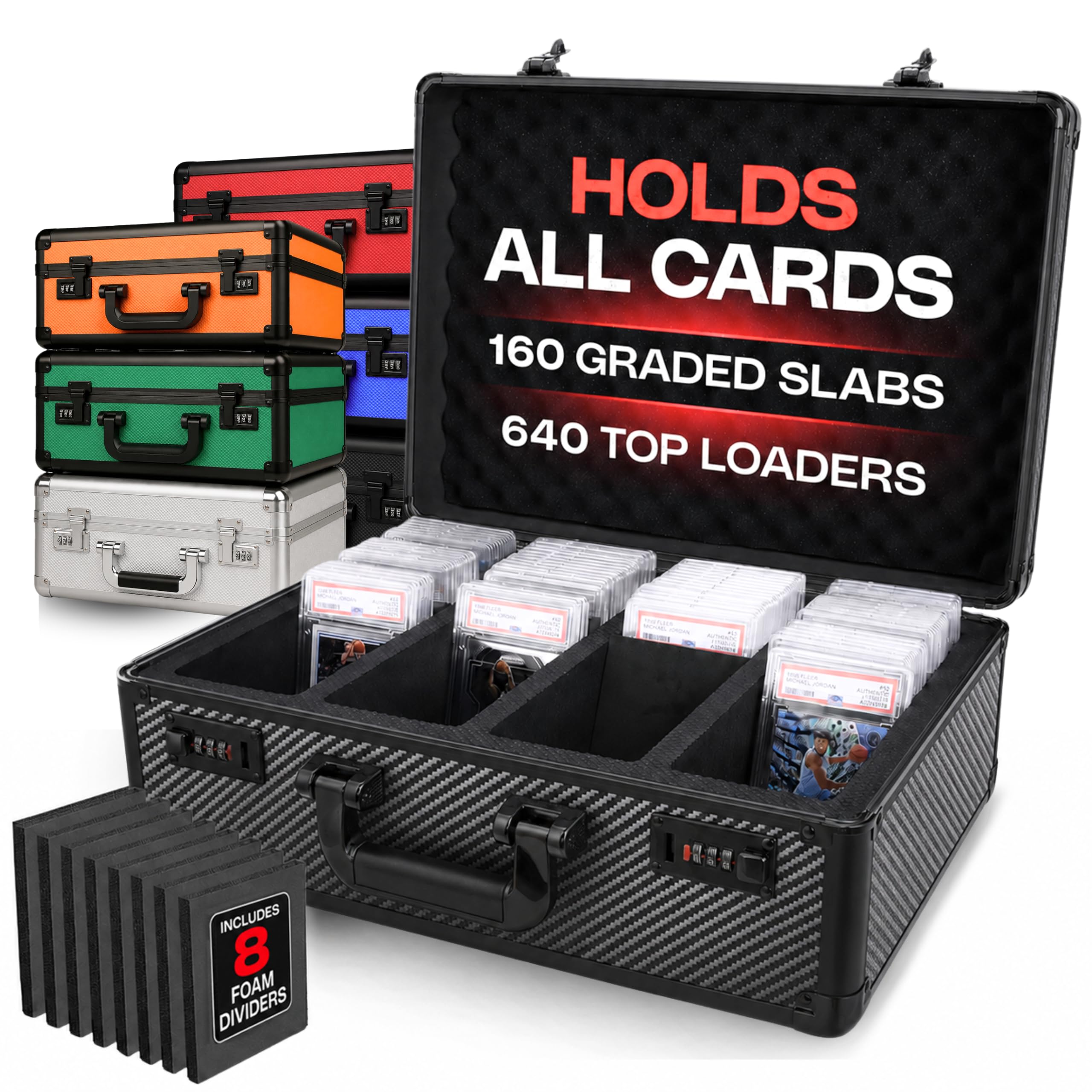 VALUN 160+ Premium Graded Card Storage Box - PSA Slab Case for Sports Cards