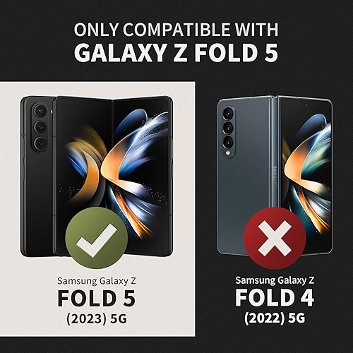 Miniatura 7 de TONGATE Funda para Galaxy Z Fold 5, con nuevo soporte para S Pen y protector de pantalla y soporte, funda de protección de bisagra resistente de