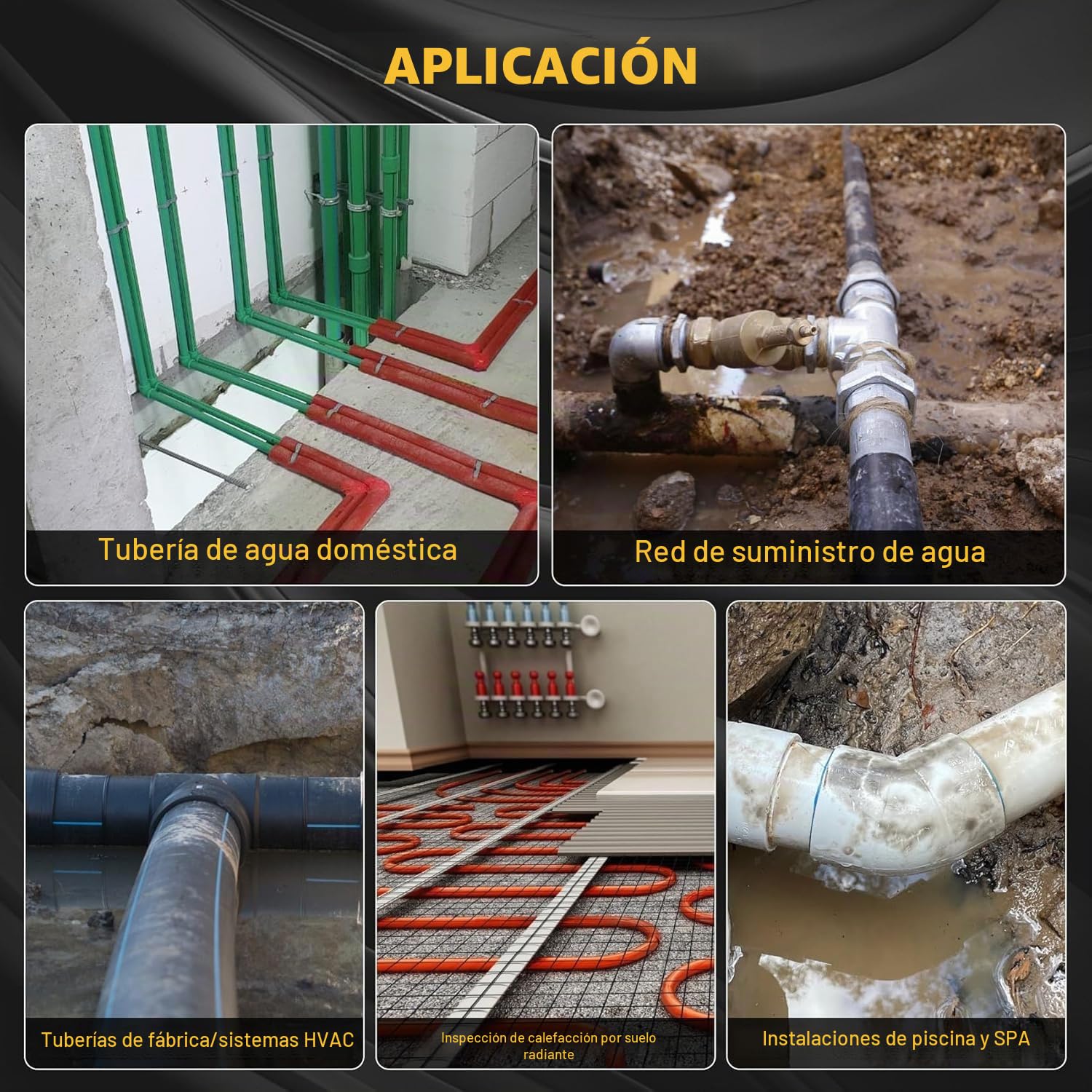 Sensor de detección de fugas, detector de fugas de agua subterráneo | Sensor geófono ultrasónico de fugas de agua, profundidad de detección de 3 metros, para uso doméstico y exterior