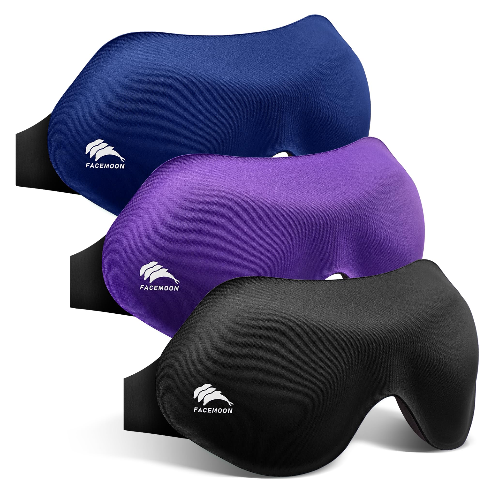 3 Pack Sleep Masks for Women Men True Blackout Eye Mask for Sleeping 3D Contoured Zero Eye Pressure