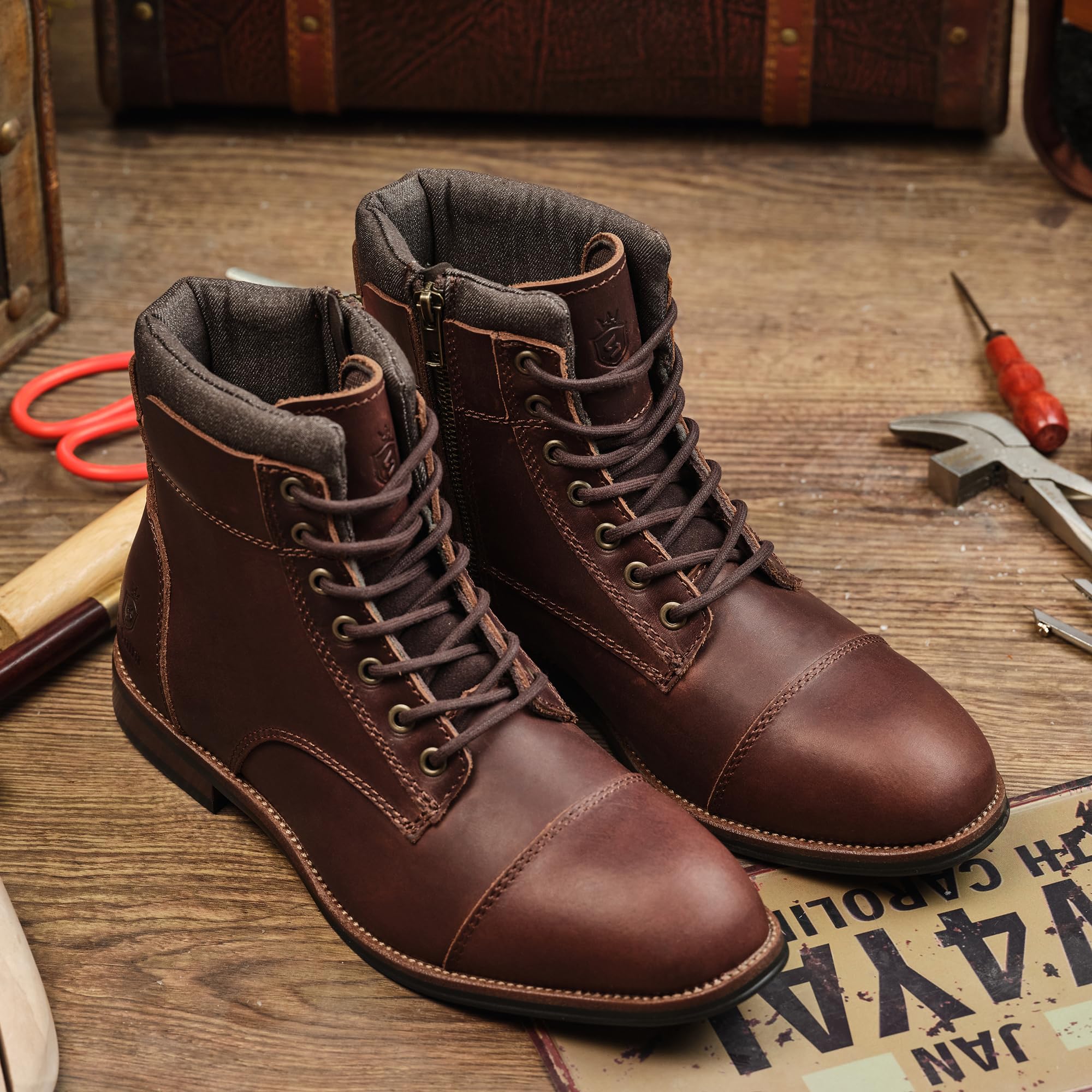 Bottes Vintage Faites Main Élégance Classique Laine Véritable/Cuir | Bottes D'hiver