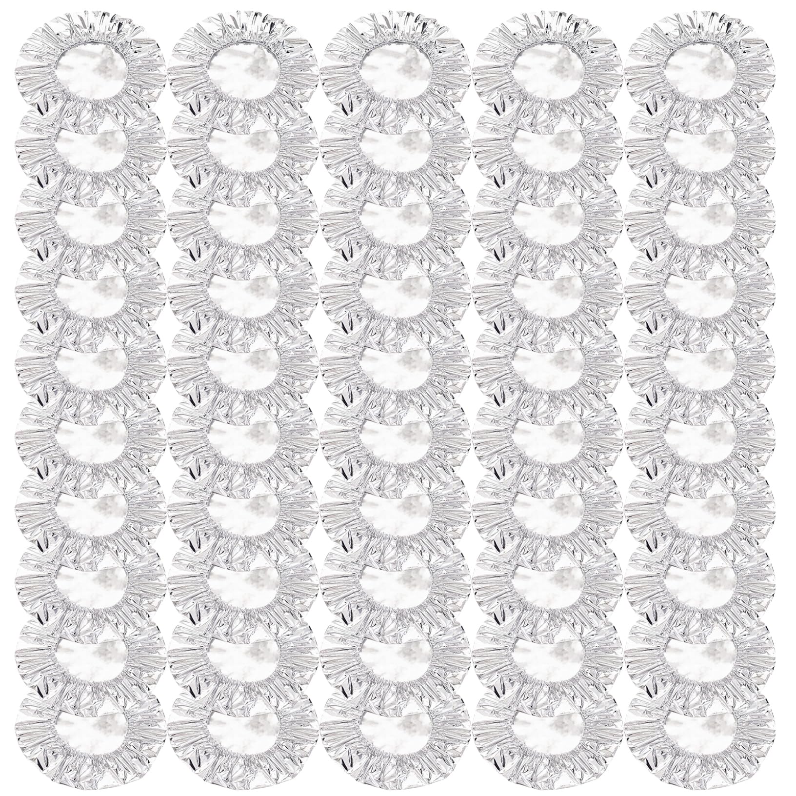 Uanqfegy Reusable Foil Food Covers - 50PCS 8in Aluminum Foil Covers, Stretch Reusable for Kitchen Dishes