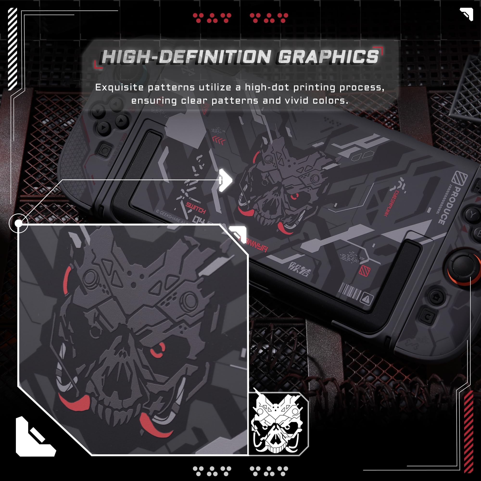 GeekShare Guscio protettivo compatibile con Switch 2, custodia agganciabile compatibile con Switch 2, cover con design antigraffio e antiurto - Cyborg Mech