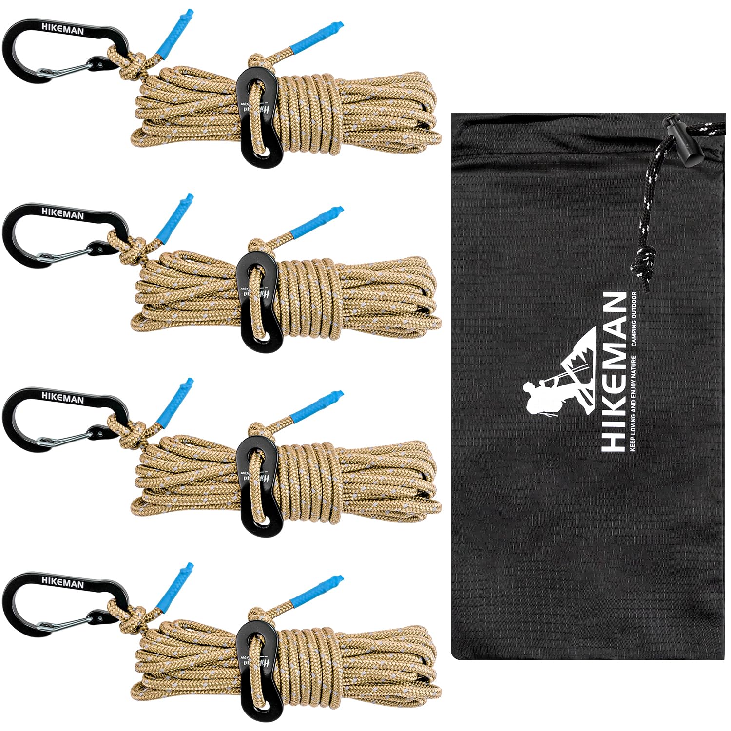Corde de guidage 3mm HIKEMAN pour auvent de caravane et bivouac rando