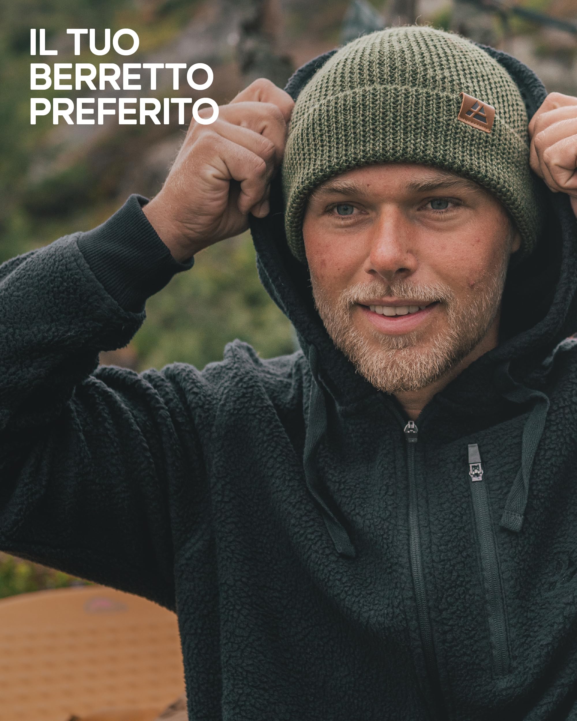 DANISH ENDURANCE Berretto Beanie in Lana Merino con Fodera in Pile, Berretto a Maglia, Berretto Invernale Uomo e Donna