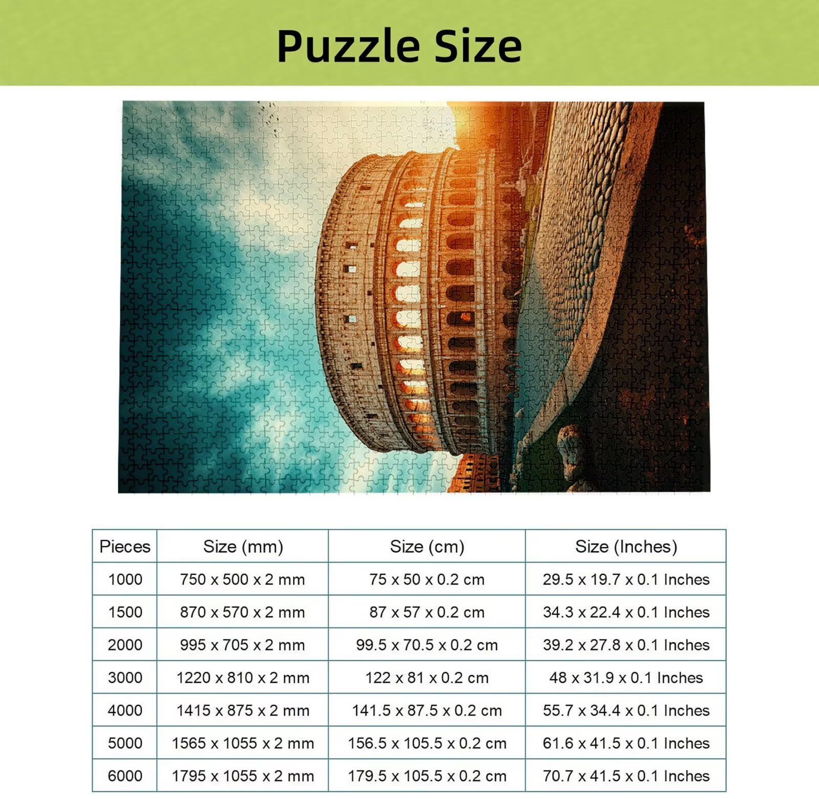 Puzzle 4000 Pièces Rome, Puzzle 4000 Pièces Adultes et Enfants, Puzzles Bois avec Une Boîte d'emballage Exquise, Jeu Éducatif Puzzles Colisée, Noël Decoration Maison, Cadeau Femme, Cadeau Homme H-4510