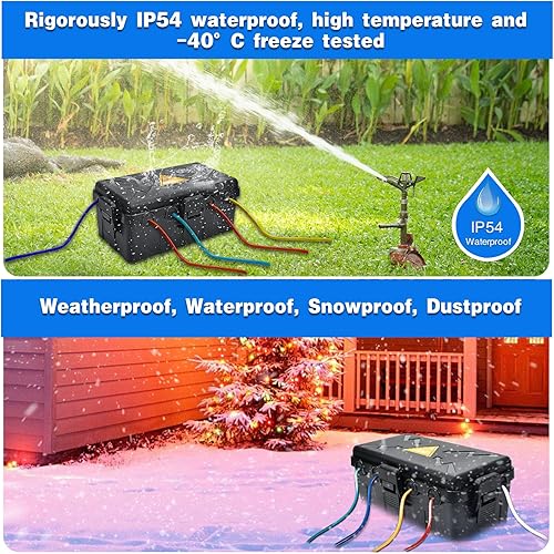 Miniatura 4 de Hrensaw Caja eléctrica mediana para exteriores (10.6 x 5.5 x 4.5 pulgadas), caja de conexión resistente a la intemperie con 6 entradas de cables,