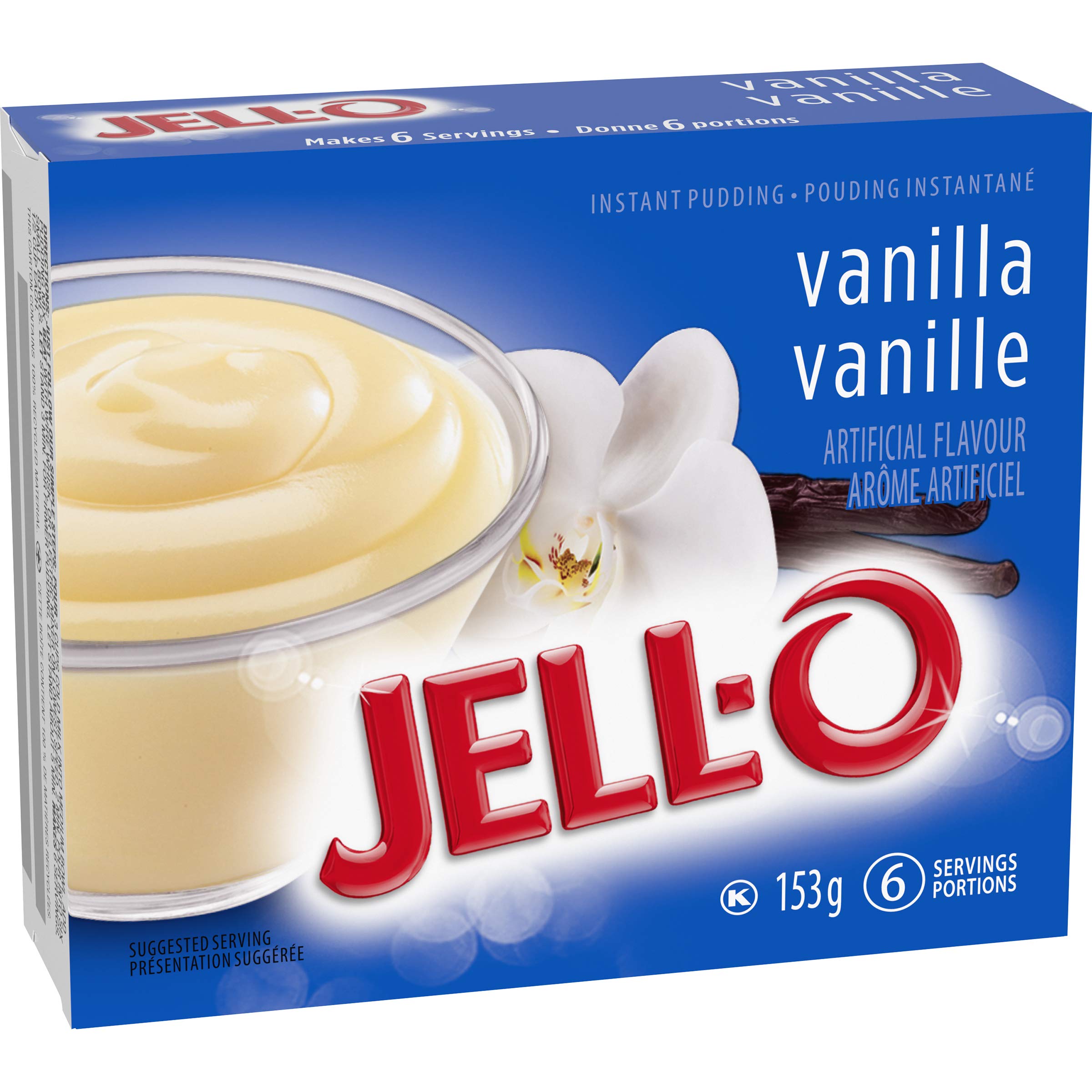 Jell-O Vanilla Instant Pudding Mix, Value Size, 153 g Box (Pack of