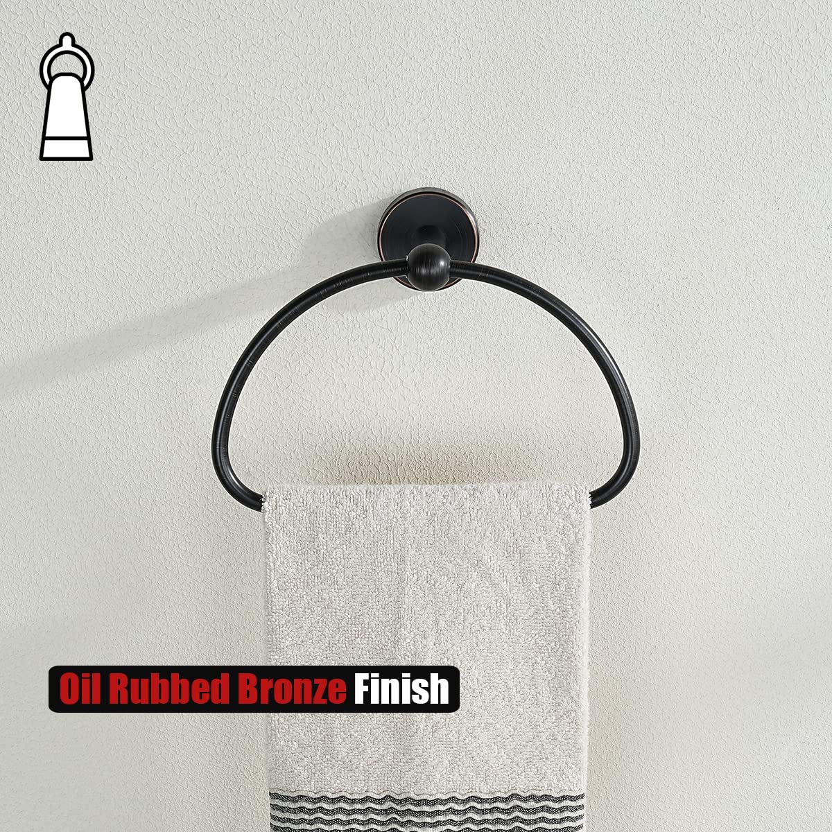Towel Ring JQK Towel Ing Oil Ubbed Bonze, Stainless Steel Half...