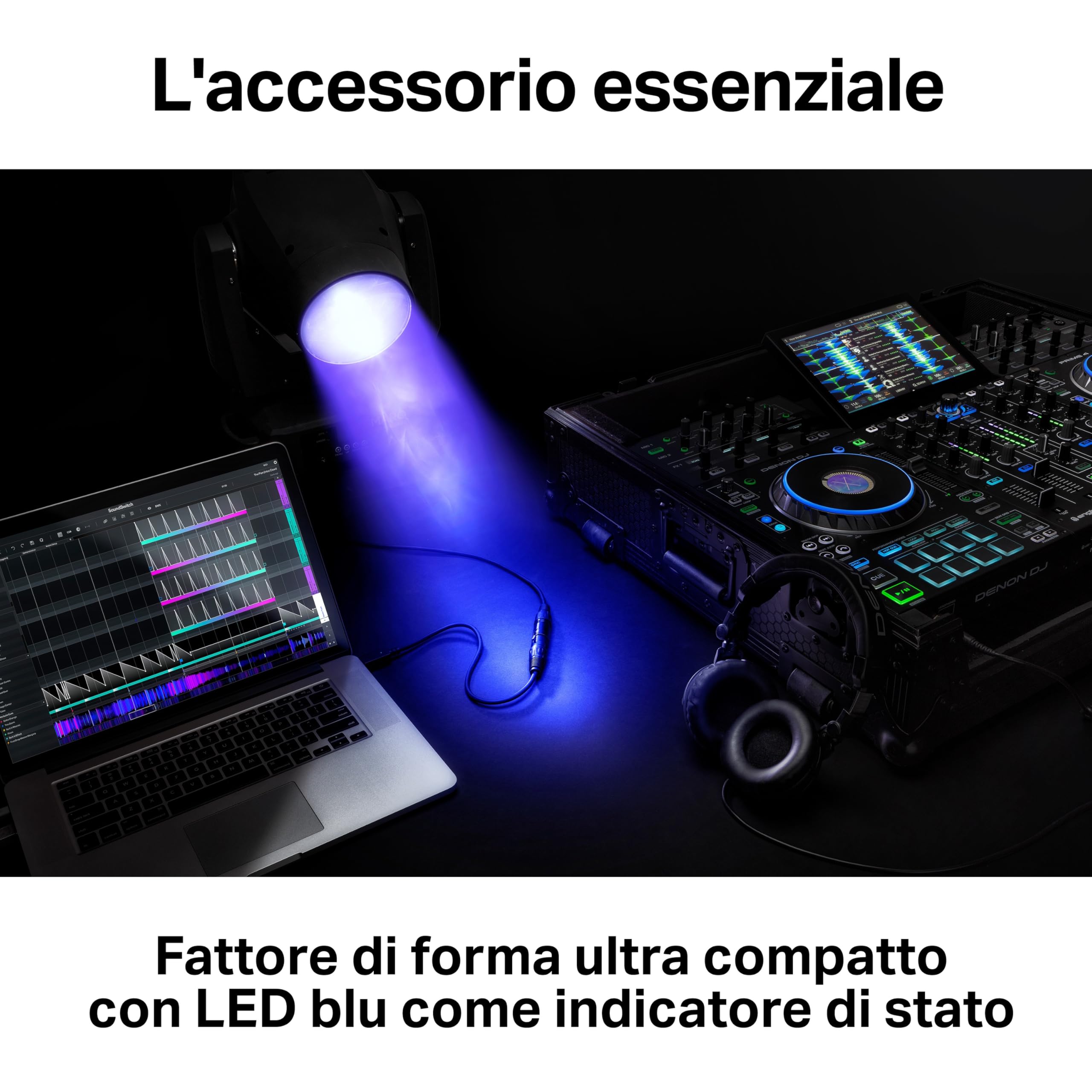 SoundSwitch DMX Micro Interface - Interfaccia Ultra Compatta USB-DMX con Tre Mesi di Accesso Gratuito al Software SoundSwitch