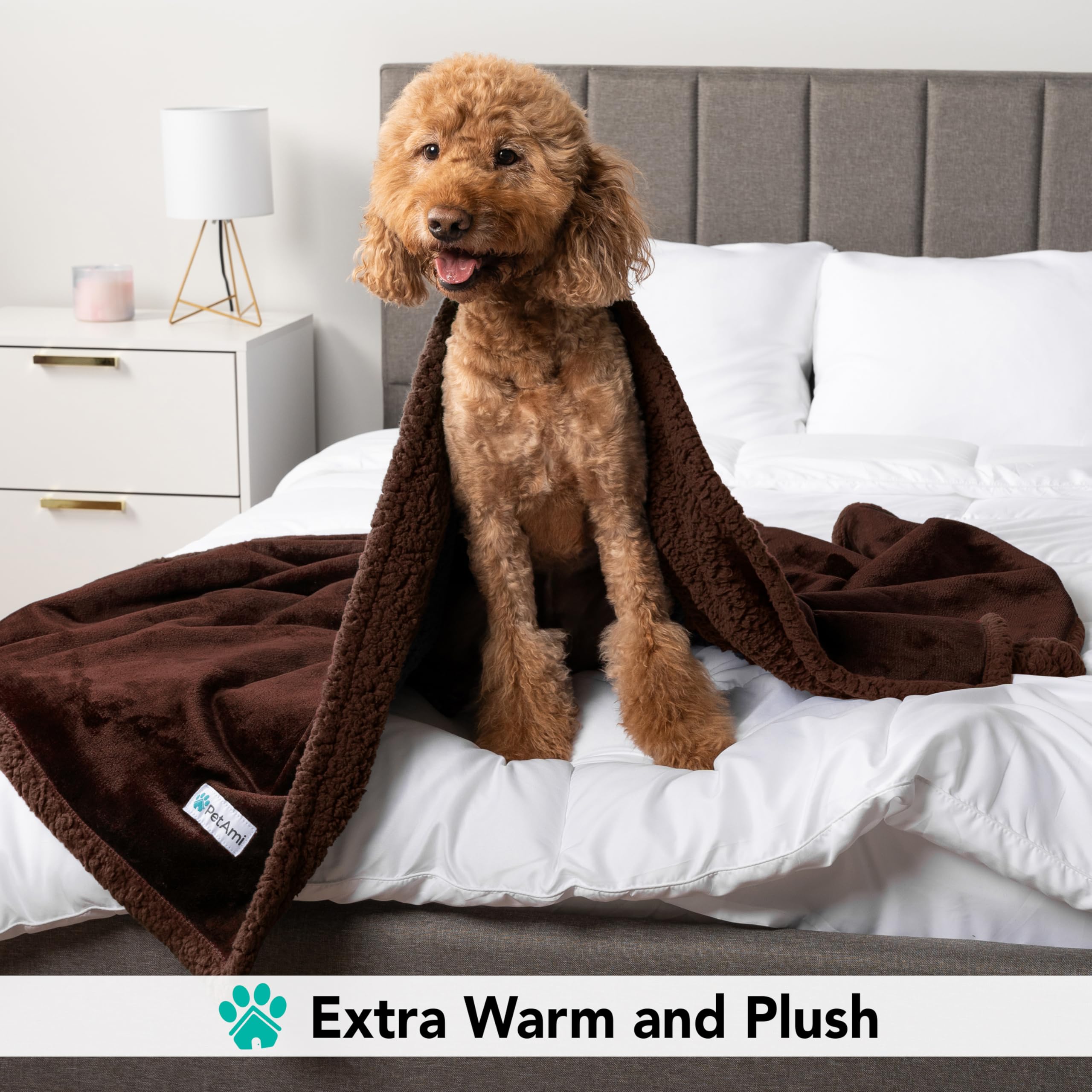 PetAmi Flauschige Hundedecke, 24x32 Zoll, Rosa – Sherpa Fleece, Weich & Warm, Für Hunde & Katzen, Auch Als Möbelschutz
