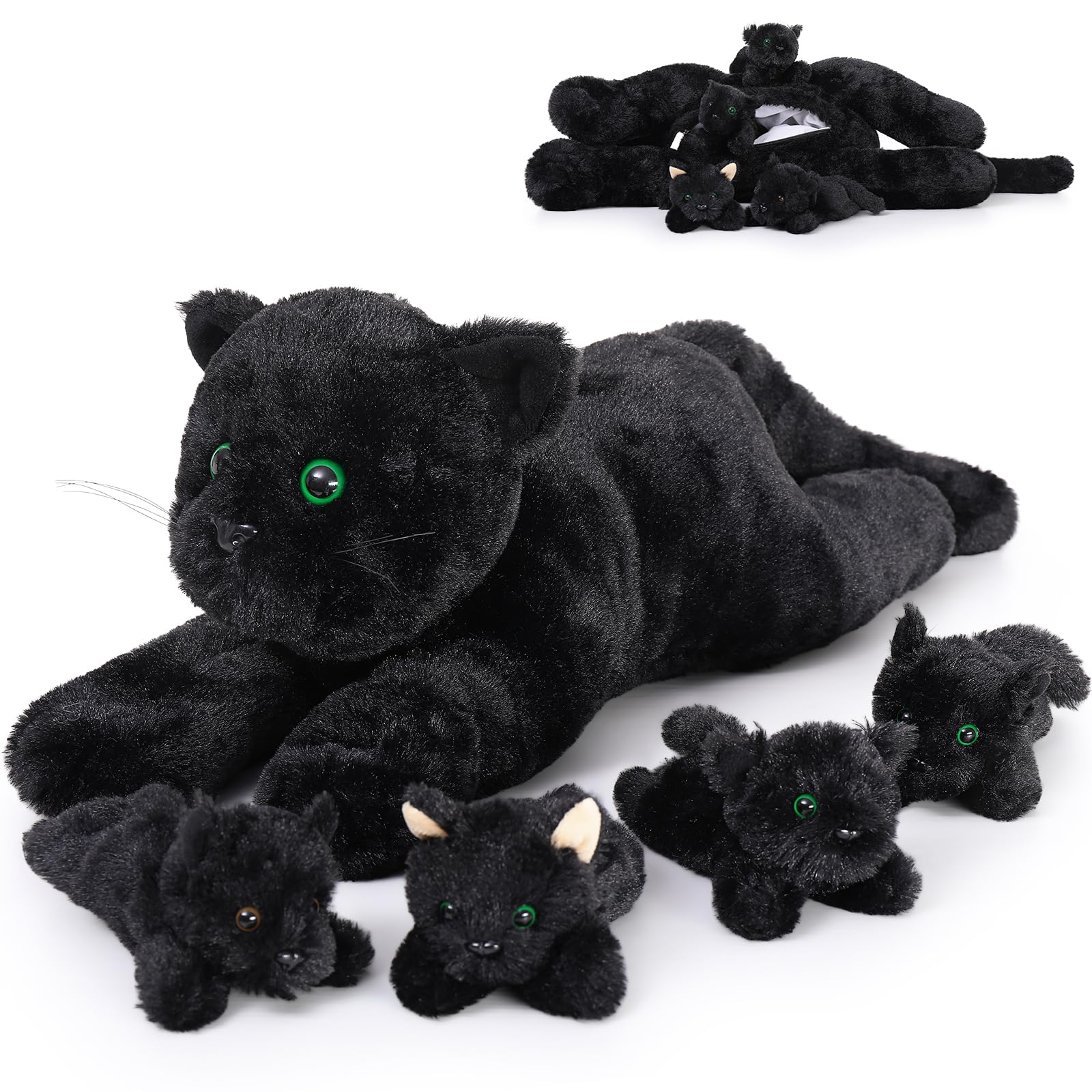 MorisMos Big Gorilla Soft Toy with Babies inside, Lifelike Large Giant Gorilla Monkey Teddy Stuffed Animal Plush Cuddly, Kawaii Presents for Kids Girls Boys Birthday Party Decorations (50 cm) — view 12