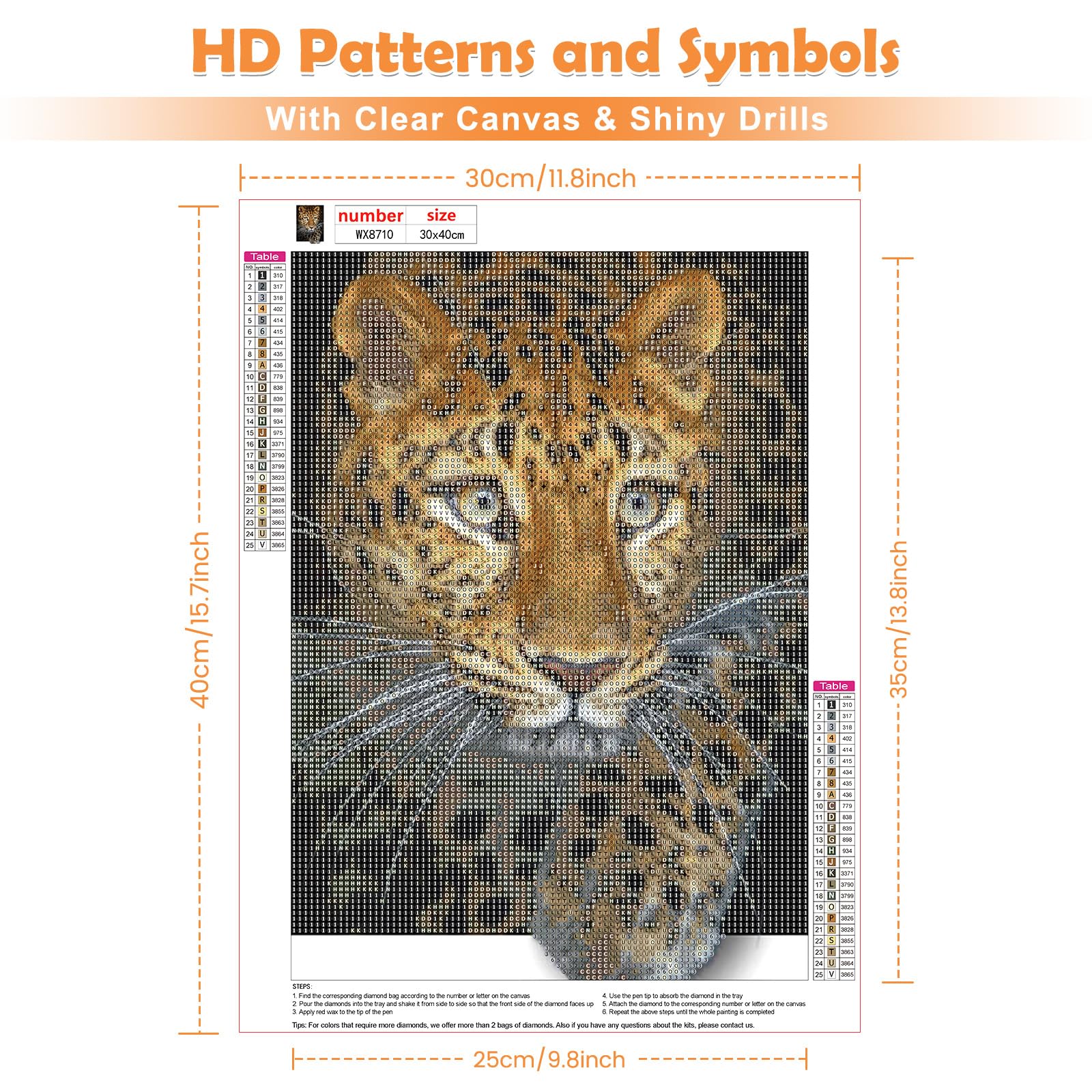 QENSPE Diamond Painting Kits Leopard 5D Diamond Art Full Drill - Image 2
