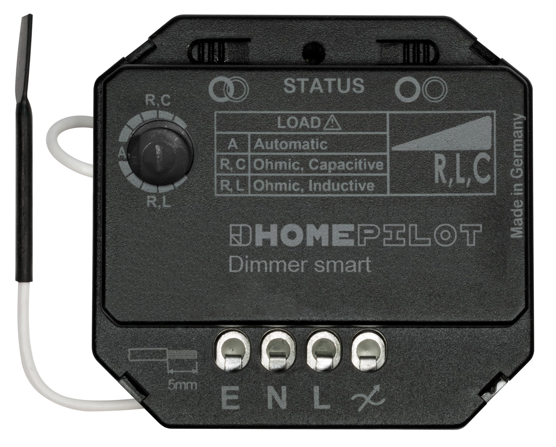 HOMEPILOT Dimmer smart, Unterputz Dimmaktor 230V mit Funk, Smart Home nachrüsten für Taster und Dimmschalter, für LED-, Halogen- und Glühlampen (App, Siri, Alexa via Gateway möglich)