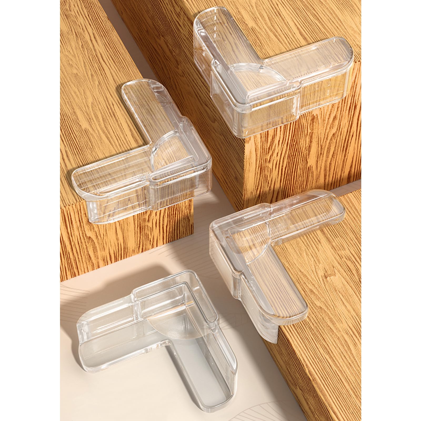 CHENGZI Anti-collision table corner transparent silicone protective cover corner protector (L-shape), Clear - Image 4
