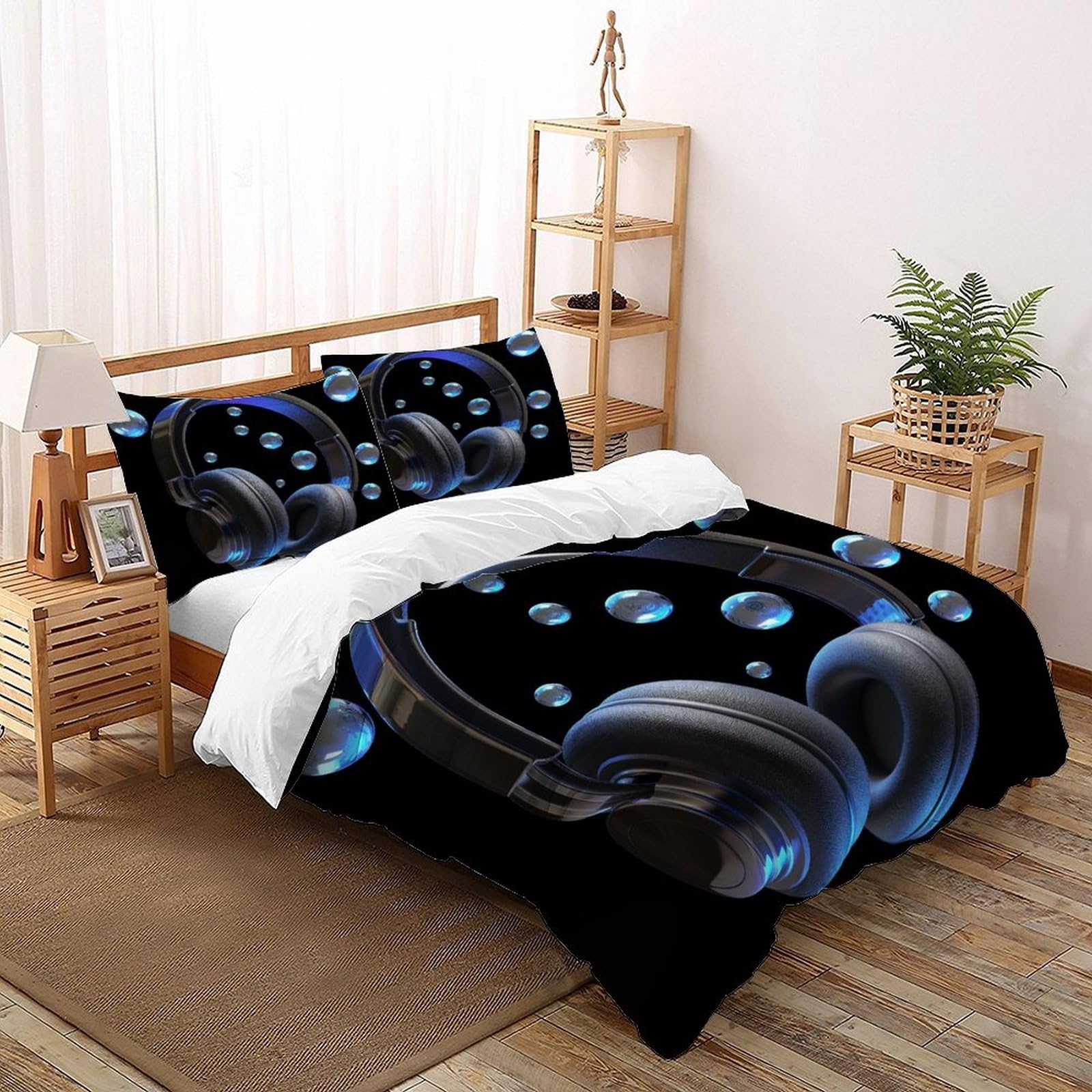 Parure de couette music notes microfibre finitions soignées 200x200