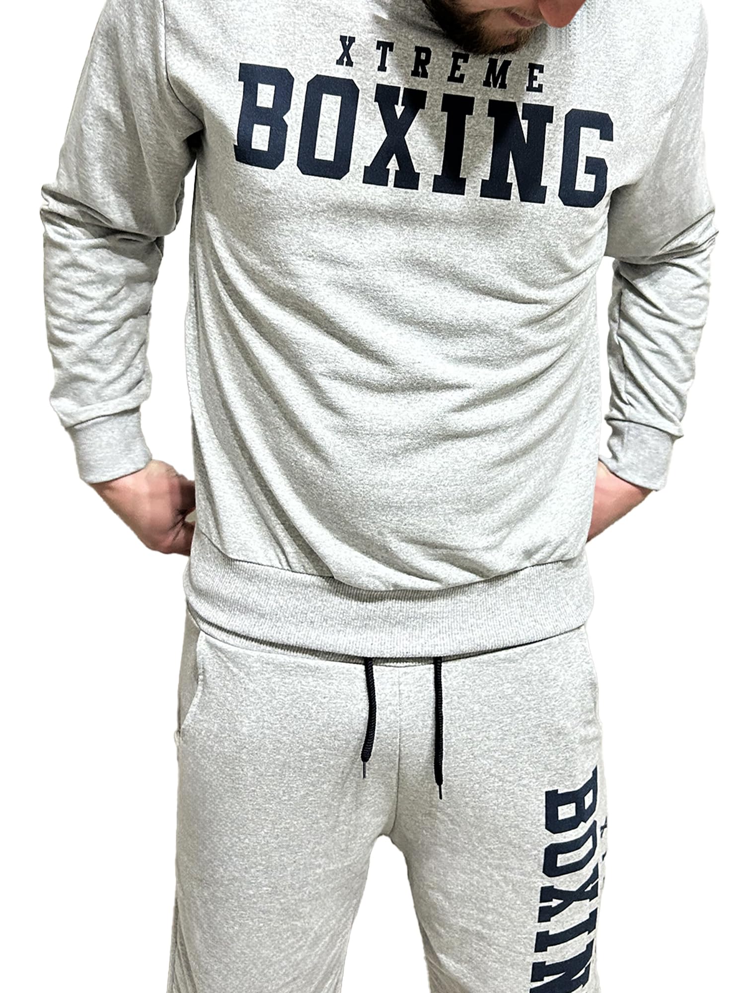 Felpa in Cotone Leggero Girocollo, Maglioncino Leggero della Tuta Uomo in Cotone, Sportiva, Casa, Palestra, Jogging, Tempo Libero