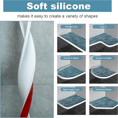 Miniatura 3 de Presa de agua plegable de silicona para regadera de 67 pulgadas, barrera de agua para ducha, protector contra salpicaduras de agua para separación