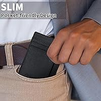 Vista 47 de Cartera Chelmon Slim RFID - Cartera de bolsillo frontal minimalista para tarjetas de crédito delgadas Negro carbón