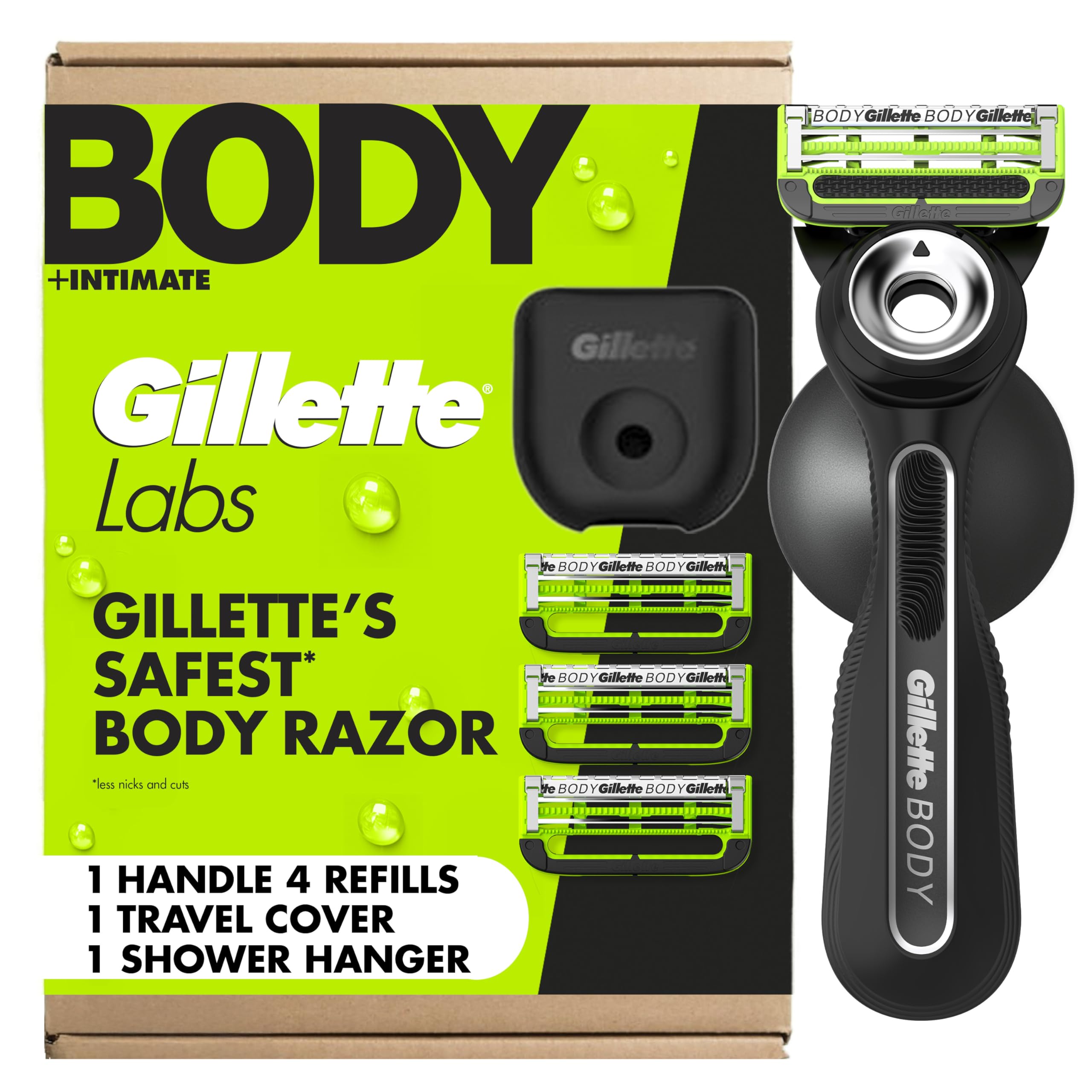 Amazon.com: Gillette Labs Body + Intimate Razor For Men, Handle +