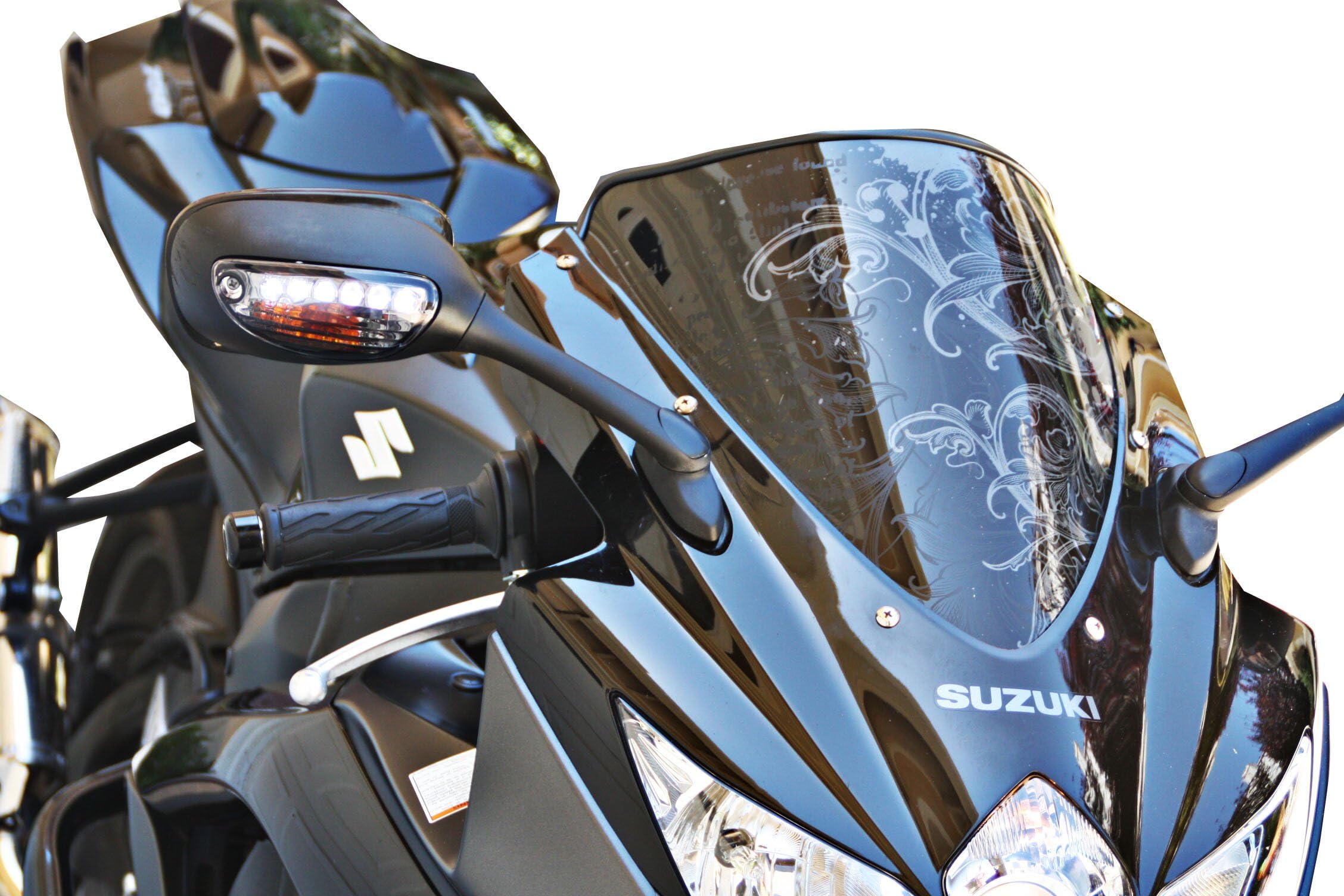 Suzuki GSXR600,750,1000 Turn Signal DRL Mirror Lens, Clear Pair