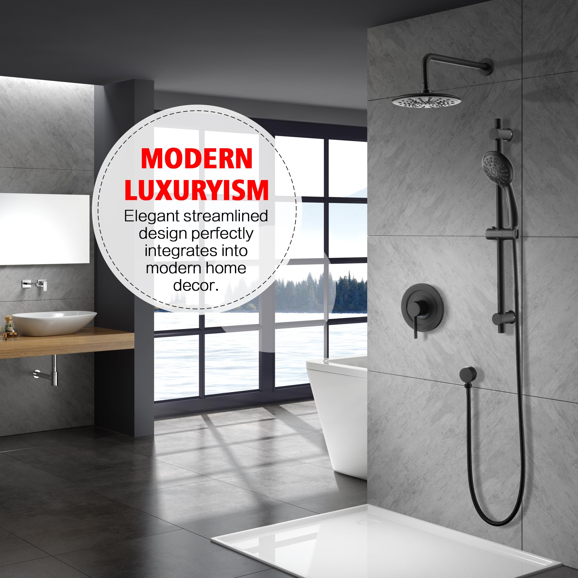 Sumerain Matte Black Shower System -3 Sumerain Matte Black Shower System -3