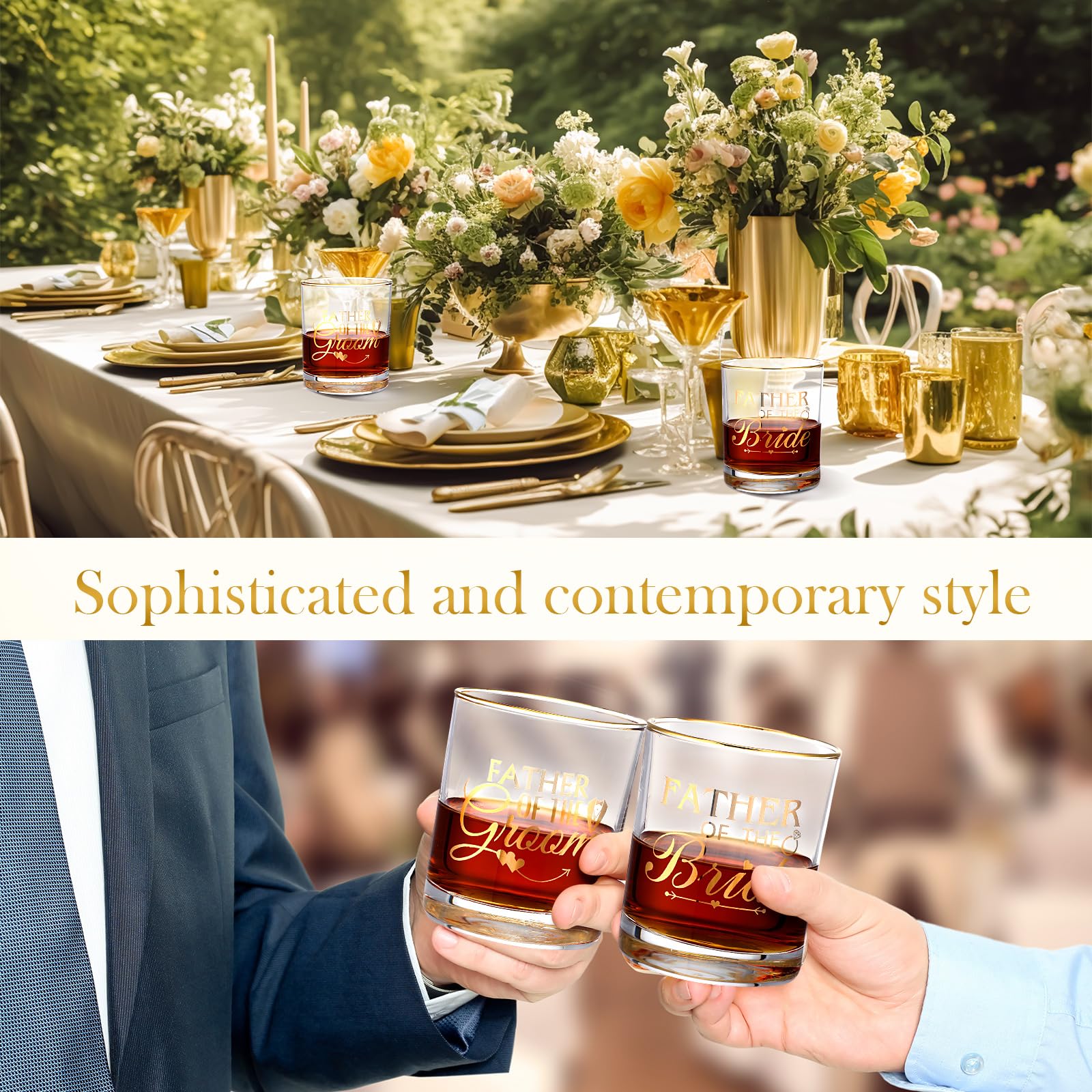 2 vasos de whisky para padre de la novia y el novio de 10 onzas, regalo de boda, propuesta de boda, regalo de compromiso para padre y papá