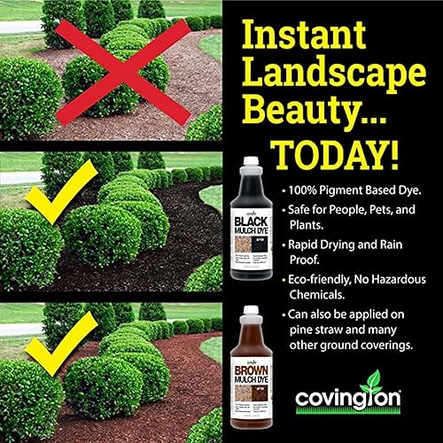 Miniatura 4 de Covington Tinte de mantillo marrón oscuro para paisajismo, concentrado en aerosol de mantillo marrón oscuro intenso, solo mezcla con agua y rocía