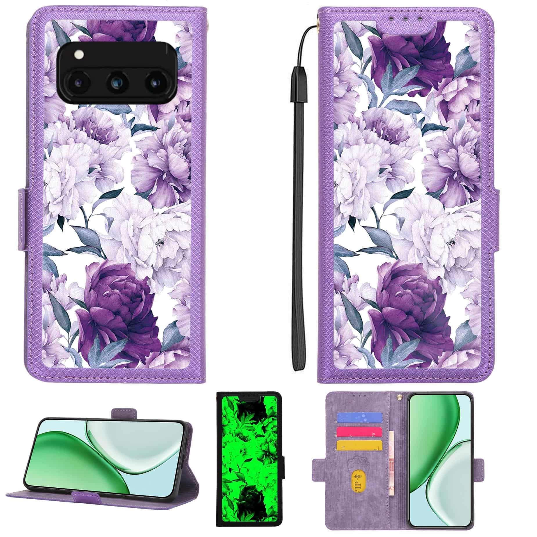 Case Compatible for Volla Phone Quintus Phone Case Flip Cover [with Tempered Glass Screen Protector][RFID Blocking][Luminous Effect] LPT-ZSH