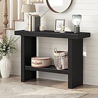 MAHANCRIS 39.4'' Black Console Table - Narrow Entryway Sofa Table for Hallway, Foyer, Behind Couch, Easy Assembly CTHB16801