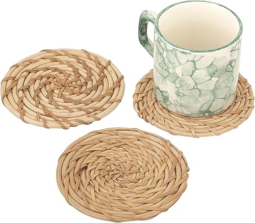 Miniatura 6 de Juego de 12 posavasos de madera para protección de mesa, posavasos para exteriores, posavasos para mesa de café, juego de 12 unidades, alfombrillas