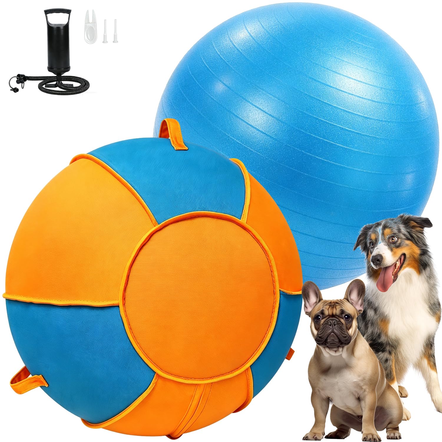 18 Inch Dog Herding Ball with 3 Handles - Anti-Burst Toy for Small Breeds