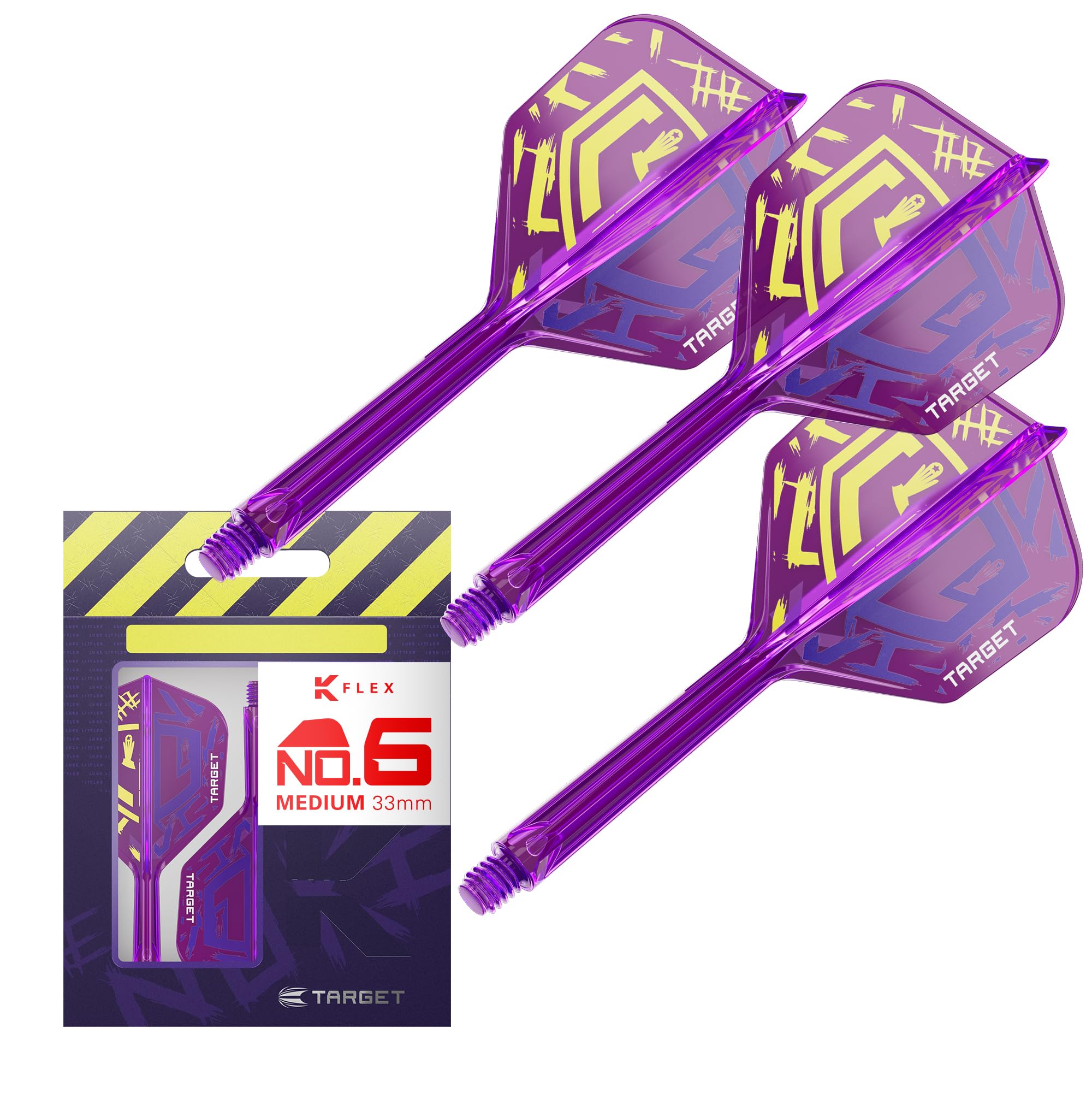 TARGET Darts Player Edition K Flex Flights and Shaft System | Pack of 3 Kflex All in One Flights, Player Edition Darts Accessories | K-Flex Dart Stem Short/Intermediate/Medium