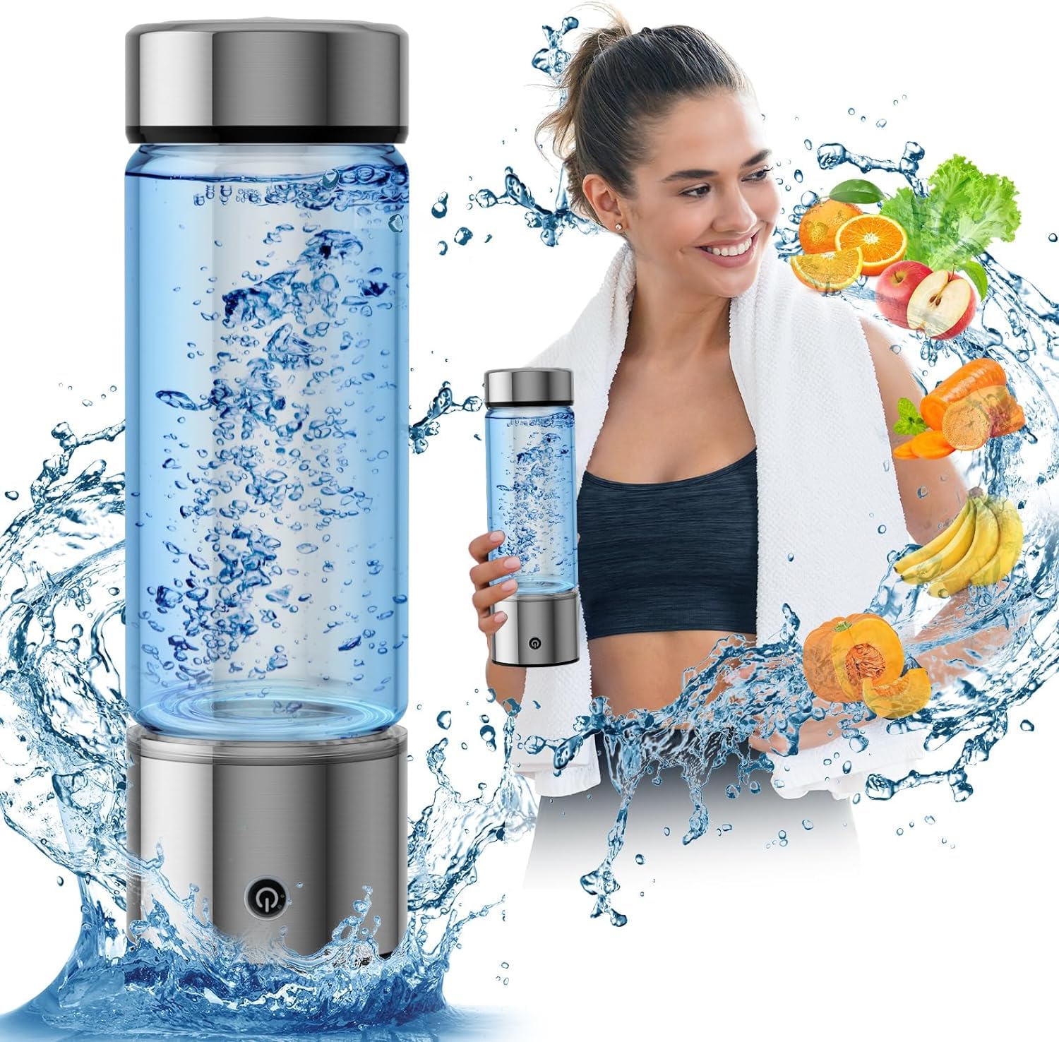 Botella Generadora De Agua Alcalina E Hidrogenada Con Filtro 4 En 1 - Compatible Con Aqua Optima Evolve