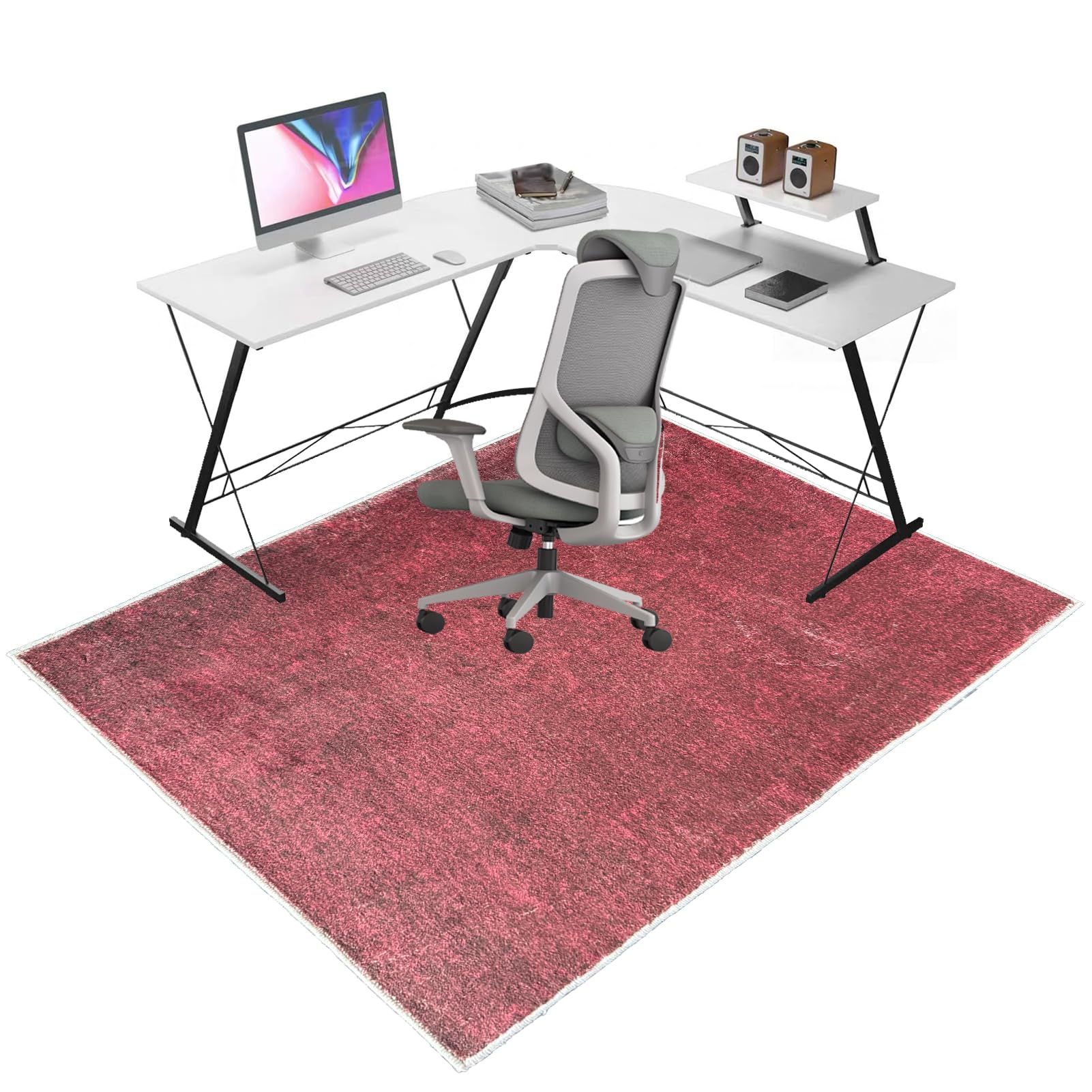 Desk Chair Mat for Carpeted Floors, Heavy Duty Office Gaming Chair Mats for Carpeted and Hardwood Floor, Office Chair Rug Protector for Rolling Chair, Non slip Floor Protection Mat 90 x 120 cm
