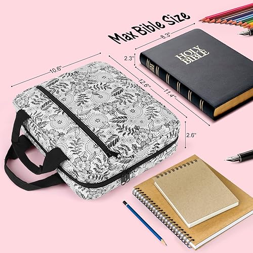 Miniatura 3 de COLAZ Funda grande para la Biblia para mujer, funda de transporte de la Biblia a la iglesia, bolsa Oxford duradera con asa, estuche perfecto para la