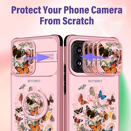 Miniatura 4 de Funda 2 en 1 para Motorola Edge Plus 2023 con diseño de mariposas para mujer, diseño estético flotante con diseño de mariposas femeninas con