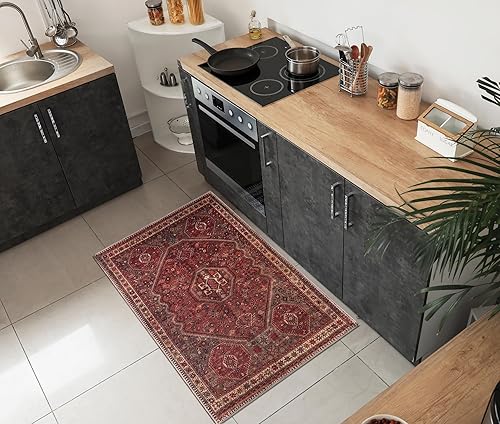 Keen Home Design Alfombra de entrada de 2 x 3 pies, lavable a máquina con parte trasera antideslizante, ideal para entrada, cocina, baño,