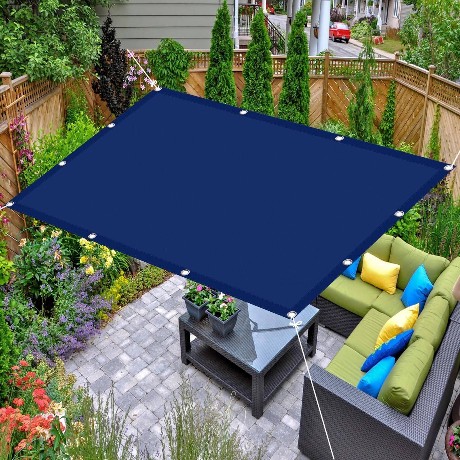sonnensegel 1x3m Rechteckig 1x3m(3.28x9.84ft) Sonnenschutz Sunsegel Rechteckig Canopy Sonnensegel reißfestem für Garten Terrasse und Camping, Dunkelblau size:XL Farbe:garden-olive Sample & Hold /